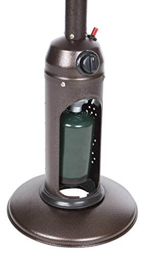 Fire Sense 61322 Portable Patio Heater Outdoor Tabletop Lightweight Propane 10,000 BTU Auto-Shutoff Valve ODS Compliant - Hammer Tone Bronze