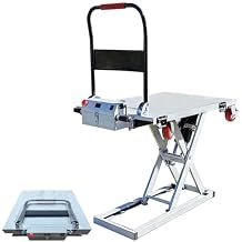 Electric Mobile Scissor Lift Table, 300kg/660lbs Hydraulic Lifting Cart with 4 Wheels, Hydraulic Platform Dolly for Material Handling135x75cm