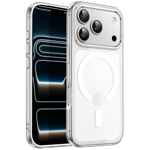 Image of JETech Magnetic Case for iPhone 17 Pro Max 6.9-Inch Compatible with MagSafe, Translucent Matte Back Slim Minimalist Shockproof Phone Cover (Frosted Clear)