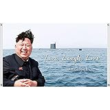 Kim Jung Un Flag Live Laugh Love Banner 3x5 Ft Vivid Color Durable Polyester Flags for Room College...