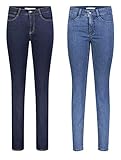 Gewicht weight 9.5-11.25 oz MAC Angela 2er Pack Damen Jeans in Verschiedene Farbvarianten Damen Hose, Größe:W38/L32, Farbe:D801+D845