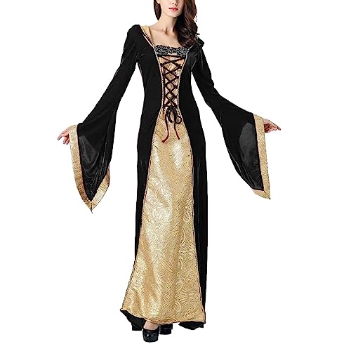Robe maxi médiévale de style palais au design rétro victorien d'exception