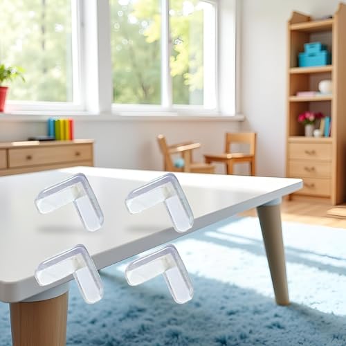 Image of 4Pcs Transparent Table Corner Protector Angle Pad Child Corner Guard Baby Table Corner Bumper Attractive,Safety