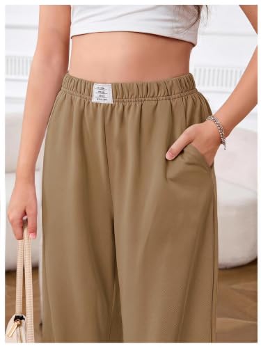 Image of SOLY HUX Girl's Wide Leg Sweatpants Loose Baggy Pants with Pockets