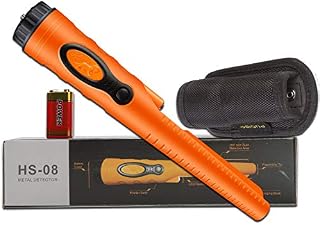 Fully Waterproof Pinpoint Metal Detector Pinpointer 360° Search Pinpointing Finder Probe Treasure Hunting Tool Accessories for Adults and Kids (Three Mode) 2022 HS08 Orange