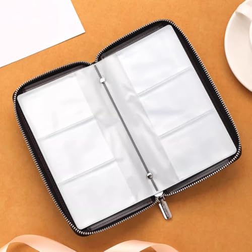 60 Slots Credit Card Holder Wallet Business Card Organizer Wallet Zipper PU Leather Credit Card Bag Large Capacity Credit Card Case Debit Card Storage Bag Gift Card Holder Black4