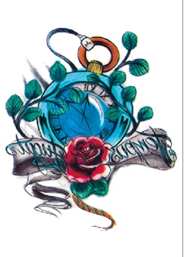 Preisvergleich Produktbild Blume Wecker Wasserdicht Temporäre Tätowierungen Gefälschte Körperkunst Aufkleber Transfer Für Schultern Brust Rücken Beine Festival Mode Kunst 21X15Cm 5 Pcs