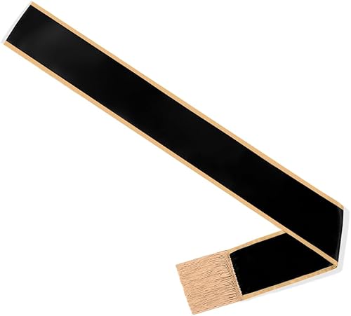 Miniatura 3 de Faja lisa con borlas, banda de satén en blanco para adultos, 3.9 pulgadas de ancho x 74.8 pulgadas de largo total