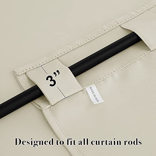 Image of RYB HOME Small Window Curtains Blackout, Privacy Thermal Insulating Drapes for Bedroom Bathroom Basement Cafe Classroom Window Decor, W 34 x L 45 inches, Beige, 2 Panels