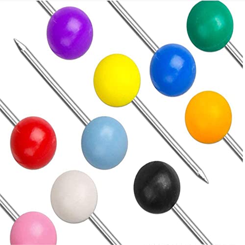 500 Pieces Map Push Pins Map Tacks Plastic Round Head Tacks with Steel Points, 1/8 Inch, 10 Colors AruitengTR065 AruitengTR065 image 3