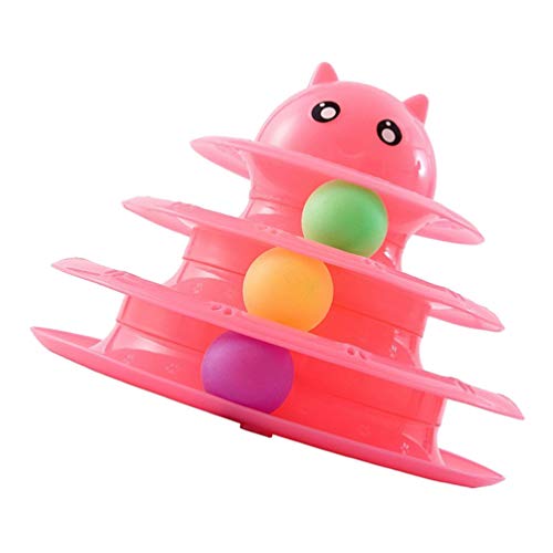VILLCASE Toalha de 4 NÃ­veis de Brinquedo Interativo Gatinho Brinquedo Gato Brinquedo Bola Brinquedo