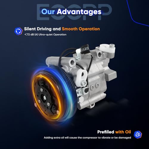 Image of ECCPP AC Compressor for Subaru Forester H4 2.5L 2001-2002 | for Subaru Legacy 2.2L 2.5L 1998-1999 Fast Cooling AC Compressor with Clutch