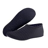 Vertvie Unisex Badeschuhe Strandschuhe Aquaschuhe Schnell Trocknend Wasserschuhe Schwimmschuhe Surfschuhe für Damen Herren Leichte Fitness Yogaschuhe Barfussschuhe Outdoor Aqua Schuhe(schwarz，36-37)