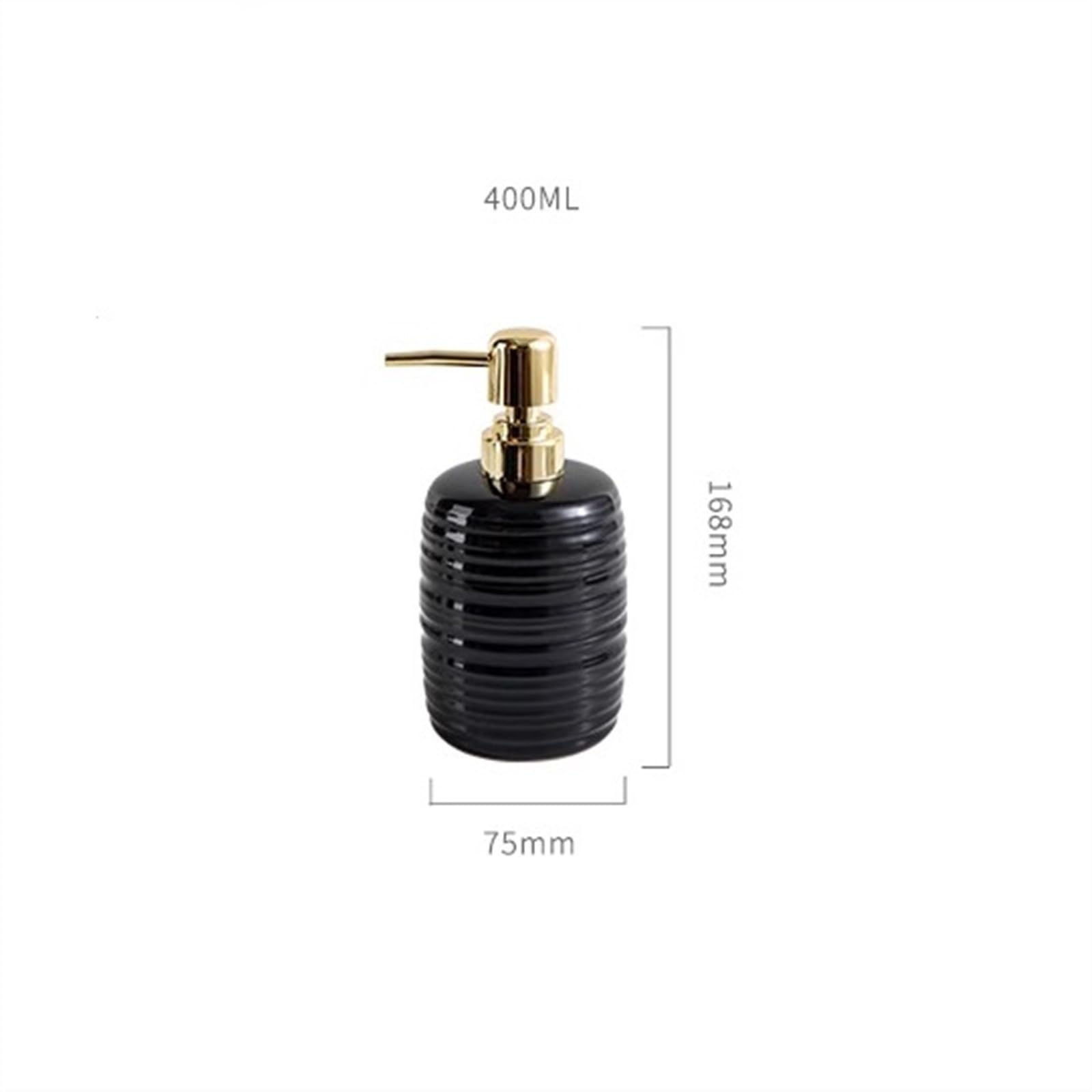 Seifenspender, 13,5 oz, moderner Seifenspender aus Keramik, galvanisierte ABS-Pumpen, Keramikflaschen, Badezimmer-/Küchendekor (weiß) (schwarz)