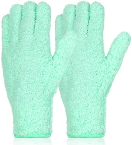Ouligay Microfiber Gloves for Plant Dusting, Reusable Washable Micro Fiber Cleaning Gloves Mittens Dusting Glove Dust Cloth Glove for Plants Leaf House Indoor Cars Blinds Lamps - Thumbnail 3