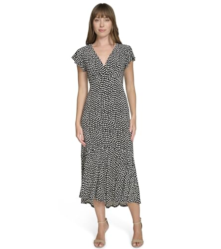 Tommy Hilfiger Women's Empire Waist V Neck Printed Jersey Midi Dress4