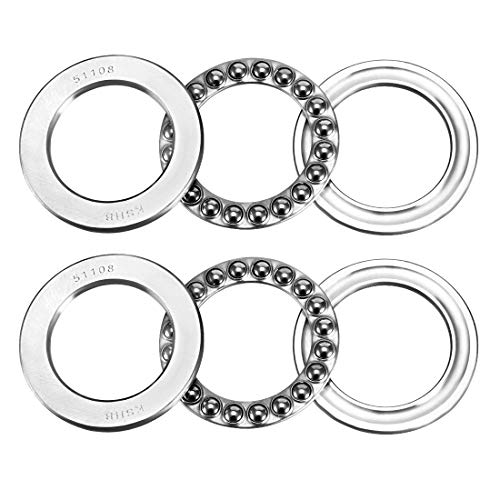 Roulement à billes 51108 lot de 2 en acier chromé 40x60x13mm pour outillage