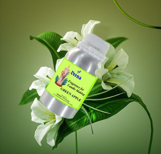 Image of Veena Green Apple Fragrance Oil,Essential oil for Candle Making, Soap Making, Slime, Diffusers, Home and Crafts 100 gm