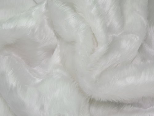 60 wide Plain Short Pile Fur Fabric White - per