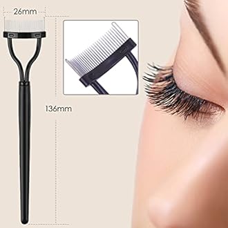 KINGMAS 9PCS Eyebrow Trimmer Kit, Face Razors, Facial Trimmer Shaver, Eyelash Comb, Angled Brush, Grooming Scissors, Brow Tweezers for Women