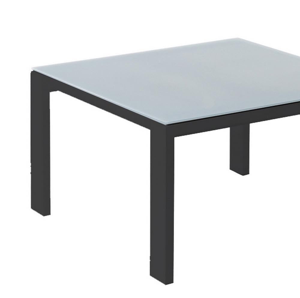 LOLAhome Mesa Exterior de Centro Thais Aluminio Grafito 70x70x41 cm | Ligera y reistente. Pintura expoxi anticorrosión. Diseño elegante.