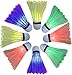Arespark LED Badminton Shuttlecock, Dark Night Colorful LED Goose Feather Glow Birdies Lighting, Light Up Shuttle-Cocks Badminton Balls for Outdoor & Indoor Sports Activities, Pack of 4/8 / 12/16