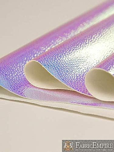 Miniatura 2 de Fabric Empire Tapicería de vinilo holográfica en relieve holograma de burbujas brillante material de tela azul claro 54 pulgadas de ancho vendido