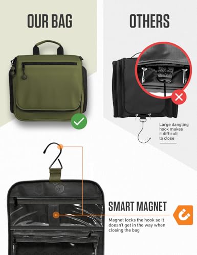 Image of VENTURE 4TH Hanging Travel Toiletry Bag, 18 Compartments - Dark Green