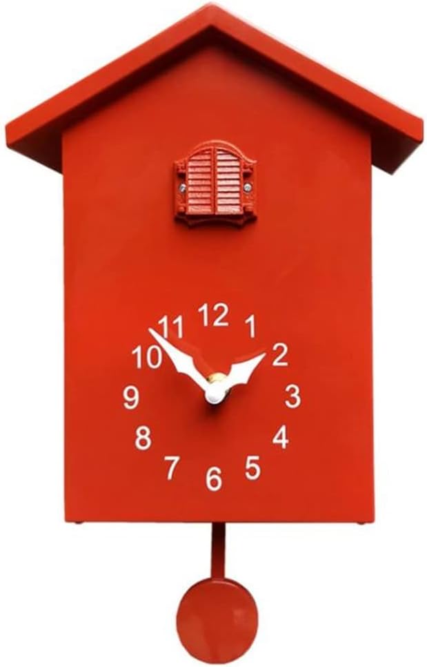 Wall Clock Creative Cuckoo Clock Silent Clocks Wall Home Decor Nordic Desk Clock Wall Watches Living Room (A 32.5x20cm)