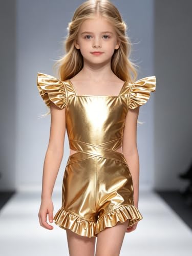 Salopette scintillante filles pour danse et carnaval | Combinaison de jazz enfants