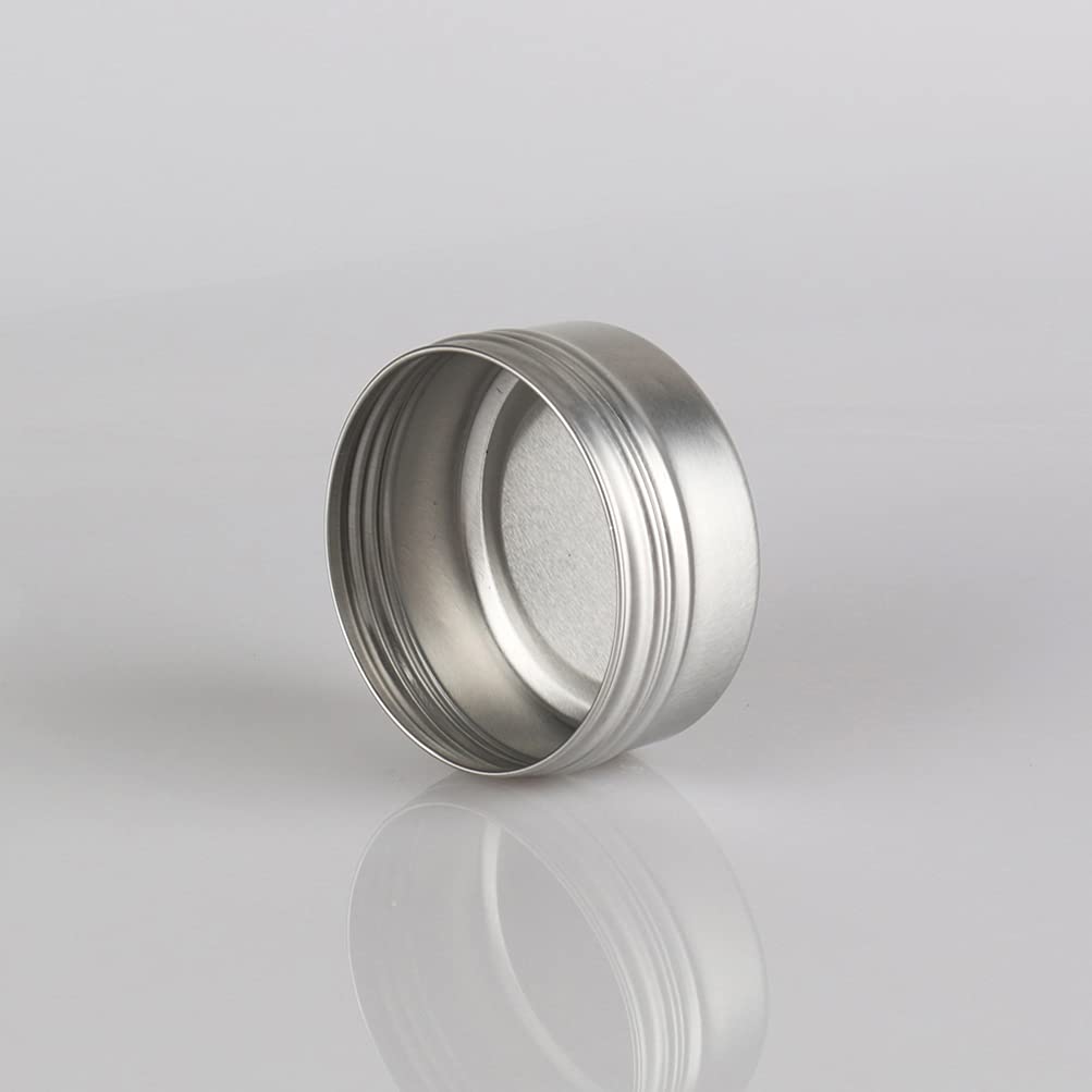 30 Pièces 50ml Pots en Aluminium Vide Rond Argent Petit Cosmétiques Pot Conteneurs for Fait Main Bougies Crème Baume Voyage, 5X Spatule, 2X Étiquettes