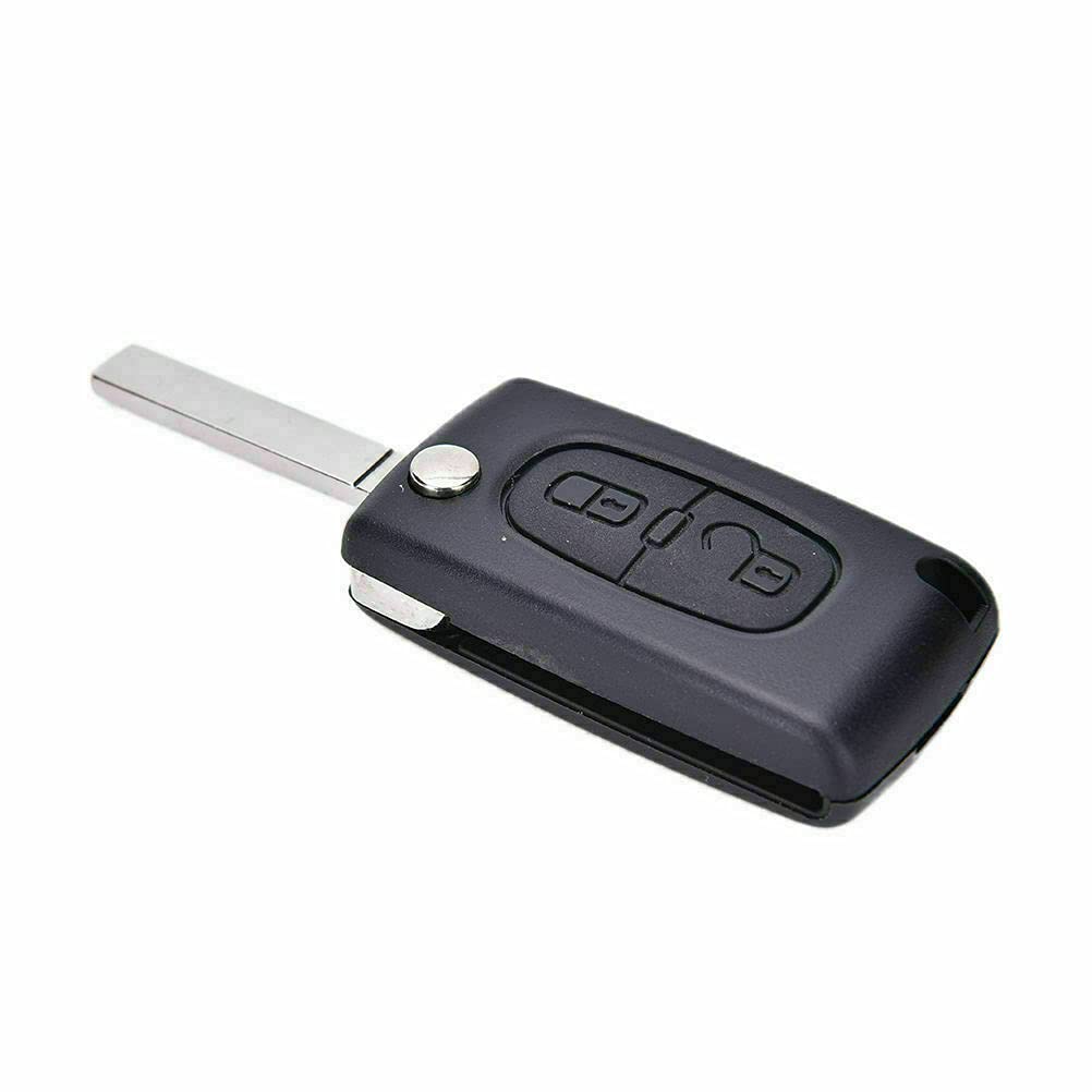 Multibao Replacement 2 Button Remote Flip Key Fob Case Shell Compatible with Citroen C2 C3 Berlingo remote fob(no groove on side)