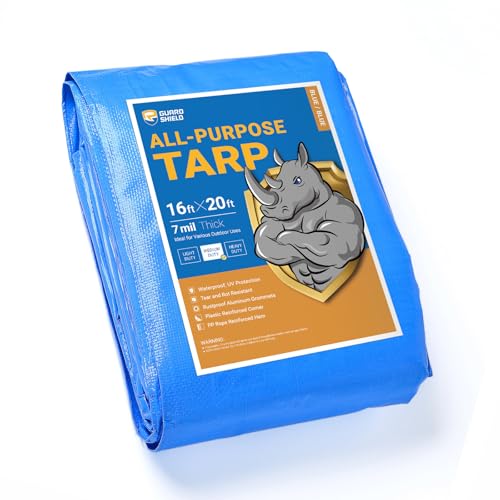 Guard Shield Blue Tarp Waterproof 16x20 Feet Medium Duty All Purpose Poly Tarps Cover 7mil