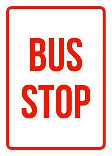 DOGT Metal tin sign 12x16 inches Bus Stop No Parking Aluminum Metal Signs