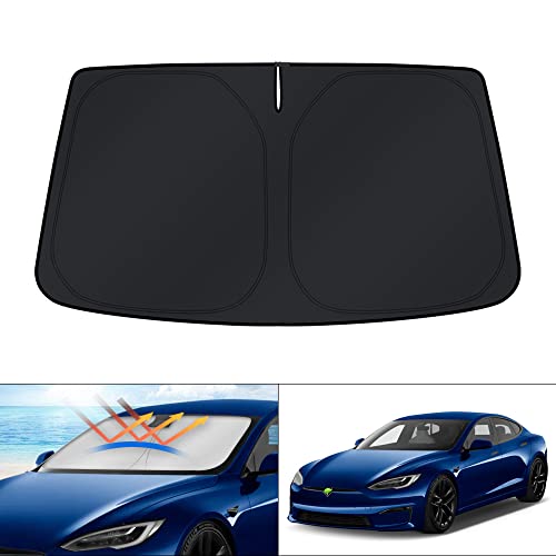 KUST Windshield Sun Shade for Tesla Model S Plaid Accessories 2021-2024 2025 2026 Sunshade Window...