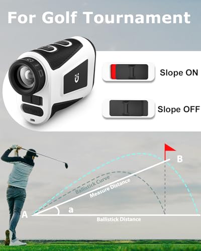 JIEHOME Golf Range Finder X1 660 Yards Rangefinder with Slope Magnetic Flag Locking 7X Magnification Rechargeable Hunting Range Finders Rangefinder for Disc Golfing Bowhunting