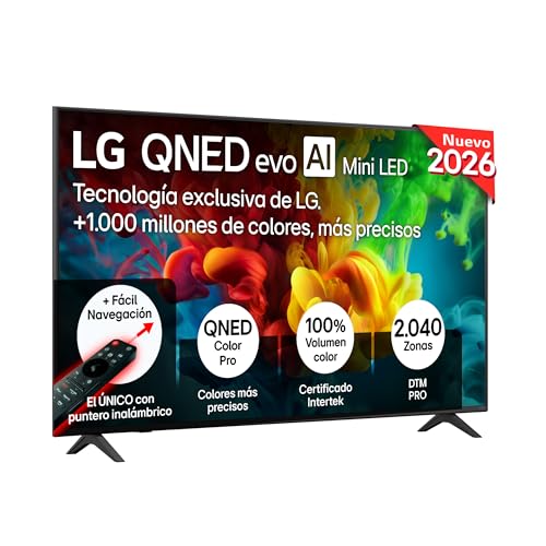 LG 55QNED82B6B - TV 55', 4K QNED EVO MiniLED, Smart TV, Sin Reflejos al 94%, WebOS 26, Procesador α8 AI Gen3, VRR 144Hz, HDR10 y Dolby Digital Plus, Alexa/Google Assistant, Negro