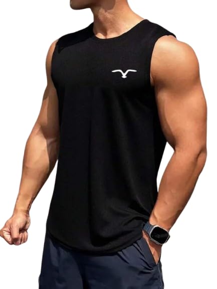 Image of FN3 Cotton Blend Printed and Solid Vest for Men || Men's Printed Tank Top Regular fit