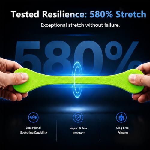 Image of Siraya Tech Flex TPU 85A 3D Printer Filament, ISO 10993 Tested, Green, 1kg | High Flexibility & Toughness, High Flow & Speed, Moisture-Resistant Aluminum Bag, for Footwear, Protective Gear