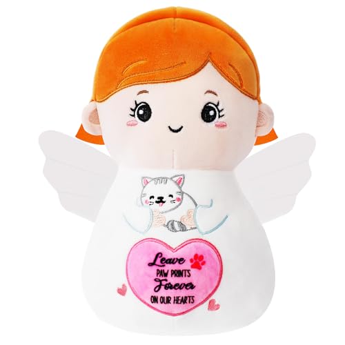 NIUBEHOHO Memorial Gift Loss Cat Plush - Angel Stuffed Animal for Sympathy Gifts Loss of Pet Emotion Support Hug Pillow for Pet Lover Children Women 9...