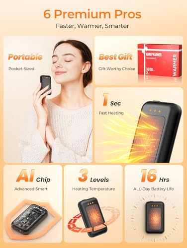Electric Hand Warmers Rechargeable, Rechargeable Hand Warmer, Portable Hand Warmer for Outdoor Camping Hunting Golf Accessories, Gifts for Women Men - Image 3