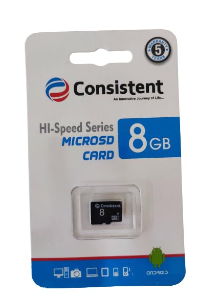 ConsistentMicro SD Card 8Gb, Upto 80Mb/s Read Speed, 5 Year Warranty (CTM10008)