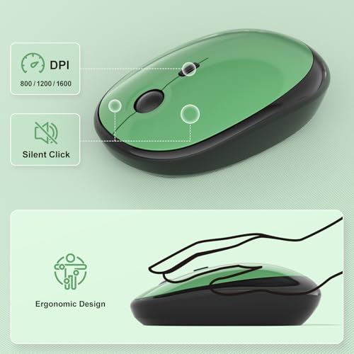 Image of Wireless Keyboard and Mouse Combo, MOWUX Colorful Computer Full Size 2.4G Plug and Play Wireless Typewriter Keyboard and Mouse Set for Computer, Desktop, PC (Black Green Gradient)