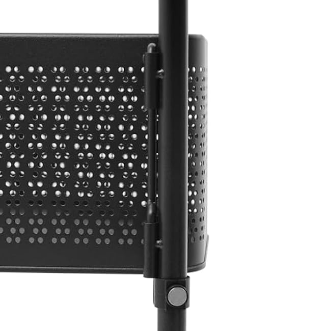 4-Tier Removable Basket Shelf Organizer, Multi-Layer Storage Rotating Basket, Rotating Storage Shelves Rack, Storage Shelves Rack Cart for Fruit Vegetable Grocery Corns Potato Onion Black-pj063NGK