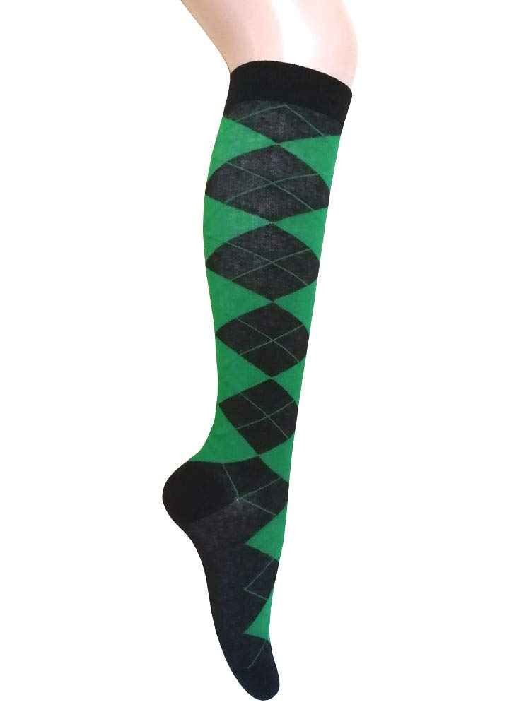 Amazon.com: Triple M Plus Women Knee High Argyle Socks,Black