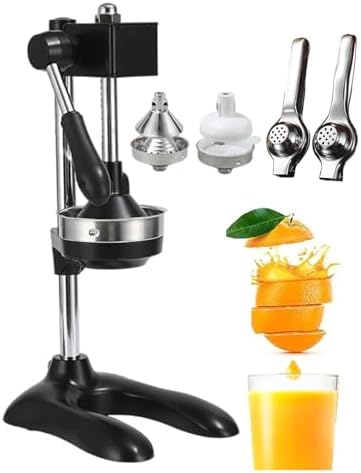 Heavy Duty Cast Iron Citrus Juicer - Countertop Squeezer for Fresh Juice with 2 Molds & Mini Juicers - Durable Citrus Press for Home & Kitchen