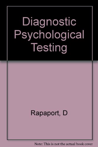 Diagnostic Psychological Testing B001109XG0 Book Cover