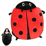 Gcroet Tragbares Marienkäfer-Plüschkissen-Kostüm, 99 cm großes riesiges Marienkäfer-Stofftier mit weichen Muscheln für Kinder und Erwachsene..