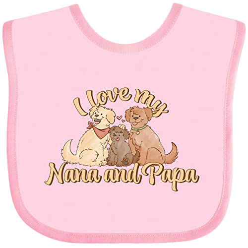 inktastic I Love My Nana and Papa Cute Dogs Baby Bib