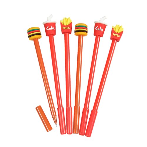Fun Express Surtido de bolígrafos rojos para hamburguesas, papas fritas y refrescos de 7 pulgadas, 12 piezas